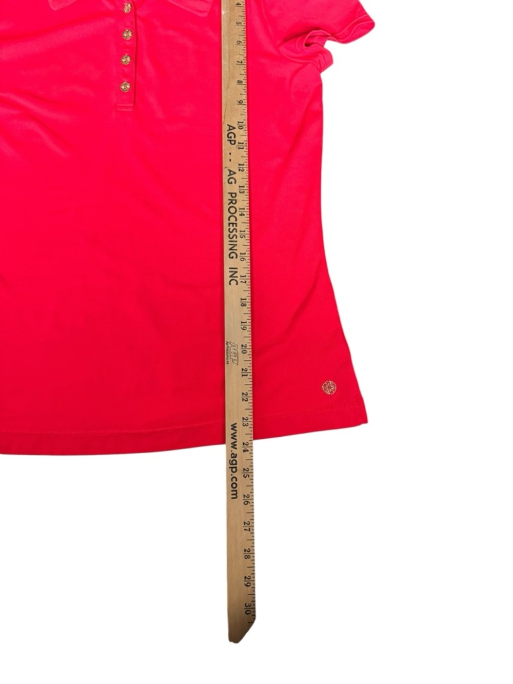 Lilly Pulitzer Luxletic Frida Puff Sleeve Polo Ruby Red Preppy Golf Tennis Top M - Picture 4 of 7